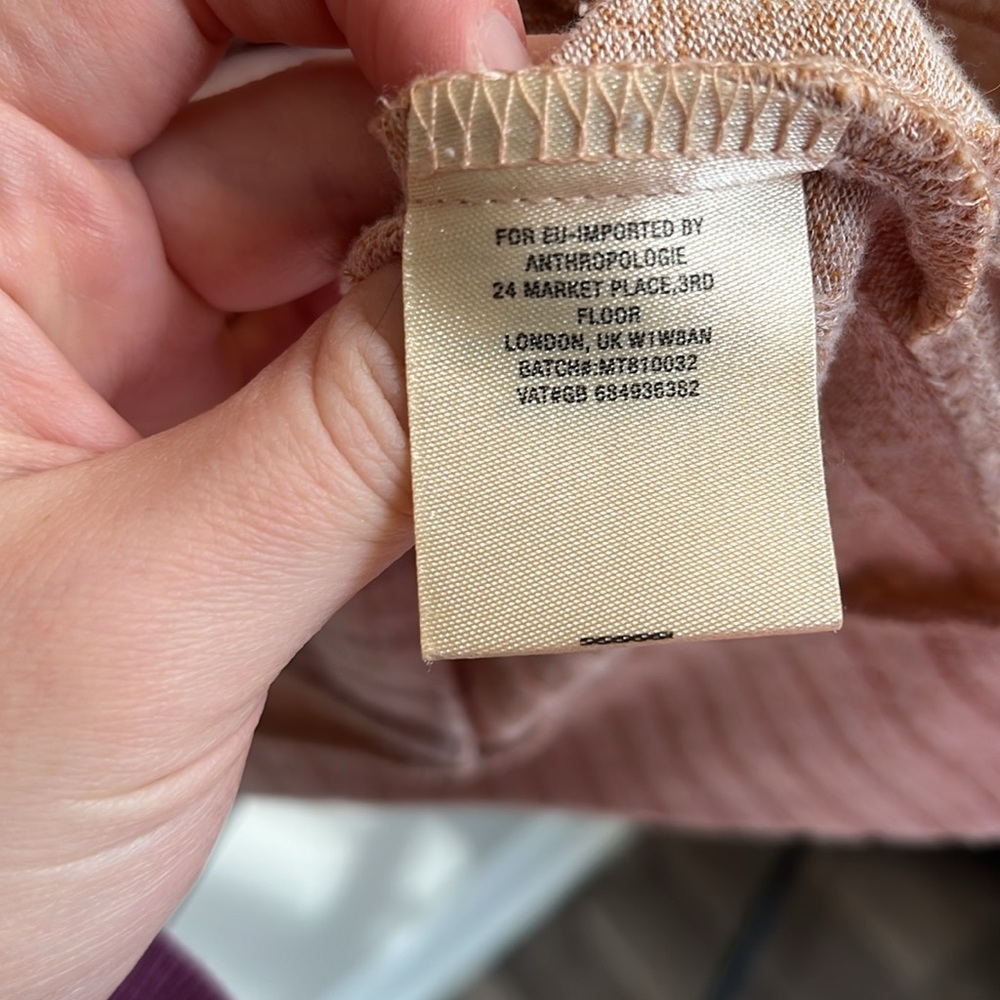 Anthropologie Saturday Sunday Sweater Button Details Pale Orange/Tan Women’s M - Picture 4 of 9